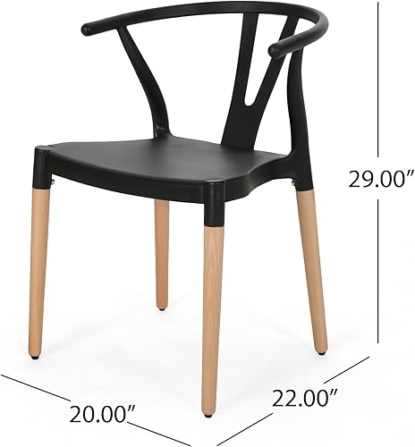 Miniatura 2 de Juego de 2 sillas de comedor modernas, juegos de mesa y sillas de polipropileno con patas de madera de haya, silla de escritorio para cocina, sala