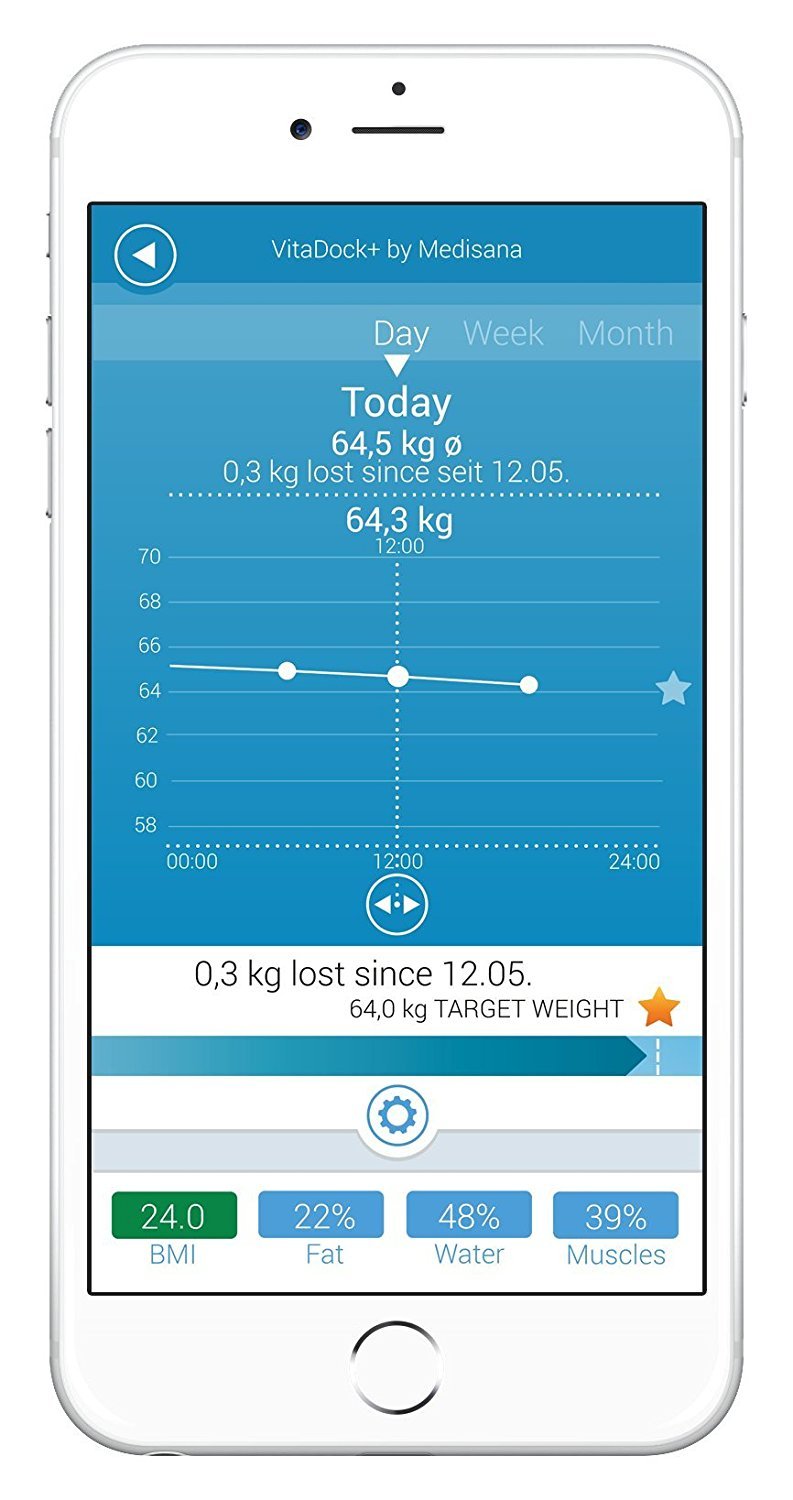 medisana BS 440 Balance d'analyse corporelle numérique, Pèse-personne avec application pratique, Mesure de la graisse corporelle, De la masse musculaire & du poids des os, Jusqu'à 180 kg, Noir
