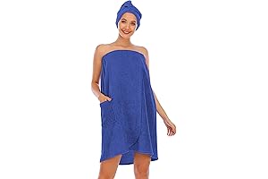 Plus Size Beach Towel Wrap for Women Absorbent Cotton Soft Terry Wearable Bath Towel Dress