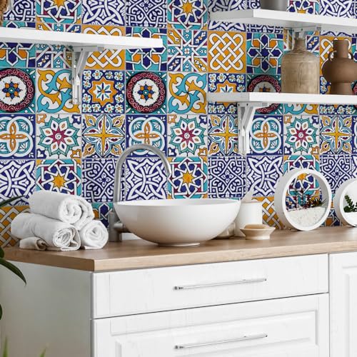 RE-COVERTILES, Tile Stickers for Bathroom and Kitchen 24 Pcs 10x10 cm
