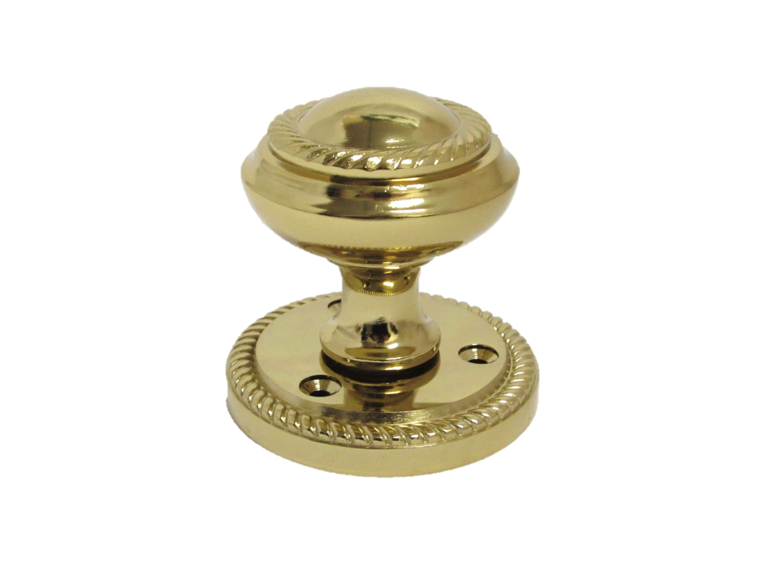 Epsom Door Handle Yellow Brass Plated Round Door Knob Set Including Tubular Latch - Georgian Style Sprung Internal External Door Knobs For Mortice Locks Tubular Latches. Sets 1