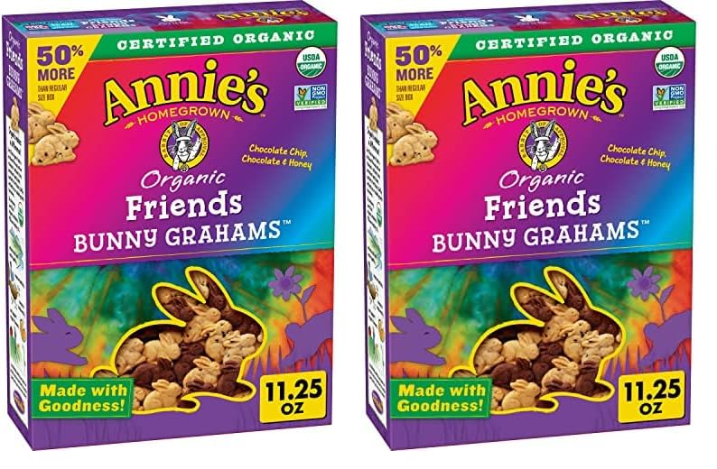 Annie's Organic Friends Bunny Graham Snacks, Chocolate Chip, Choc...
