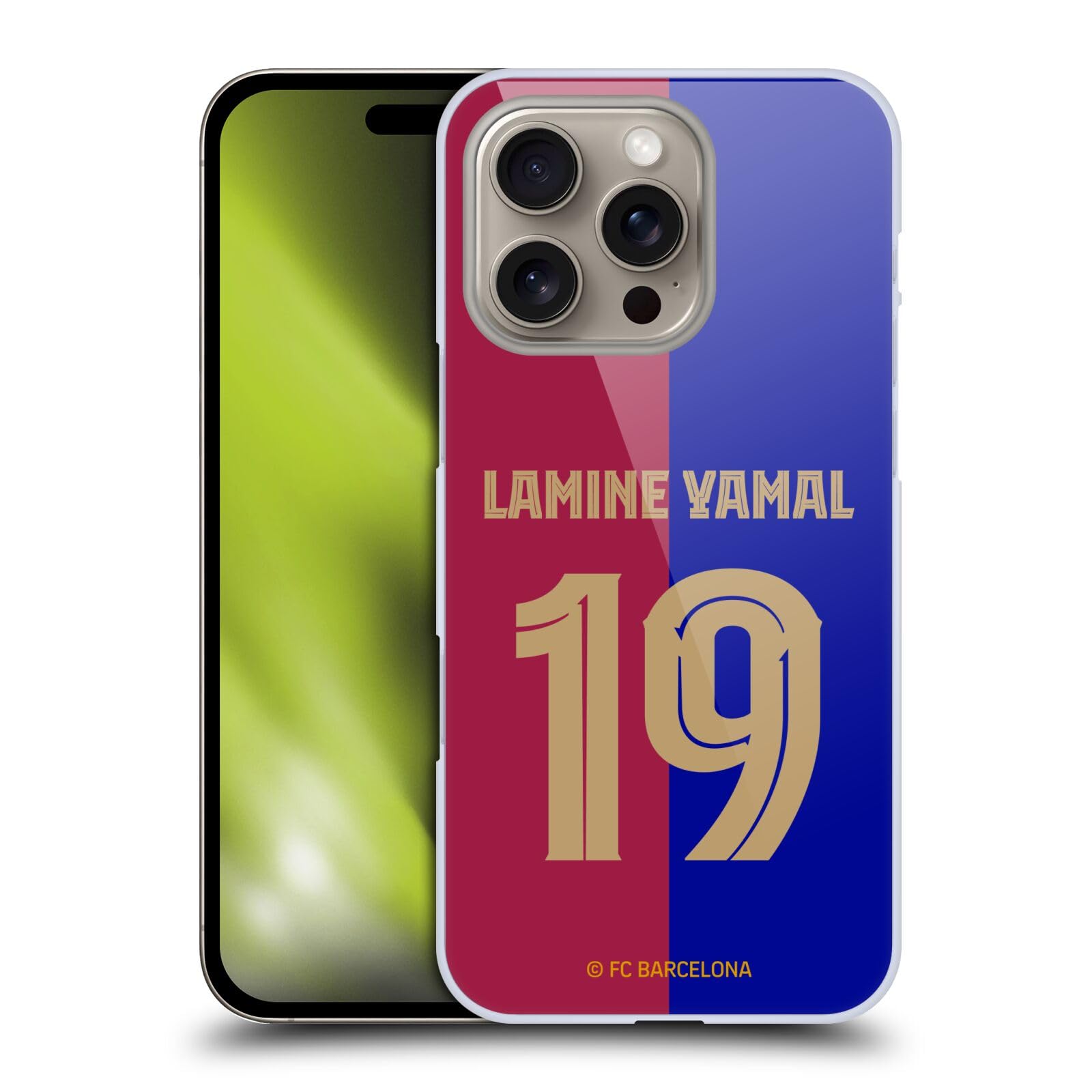 Head Case Designs Officially Licensed FC Barcelona Lamine Yamal 2024/25 Players Home Kit Hard Back Case Compatible with Apple iPhone 16 Pro