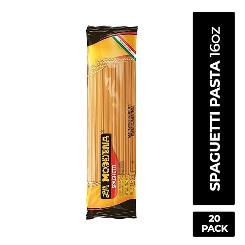 Miniatura 11 de La Moderna Pasta espagueti, fideos, trigo duro, proteínas, fibra, vitaminas, 16 onzas, paquete de 20