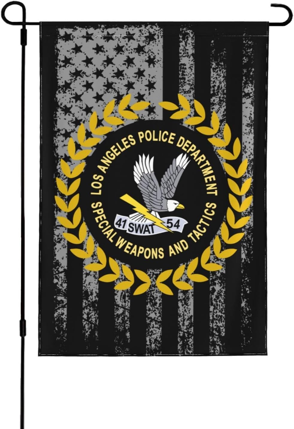 GAOJIanFEFEa LAPD Swat Garden Flag 12x18 Inch Double Sided Small Flags for Outside Yard Outdoor Decor Wall Banner