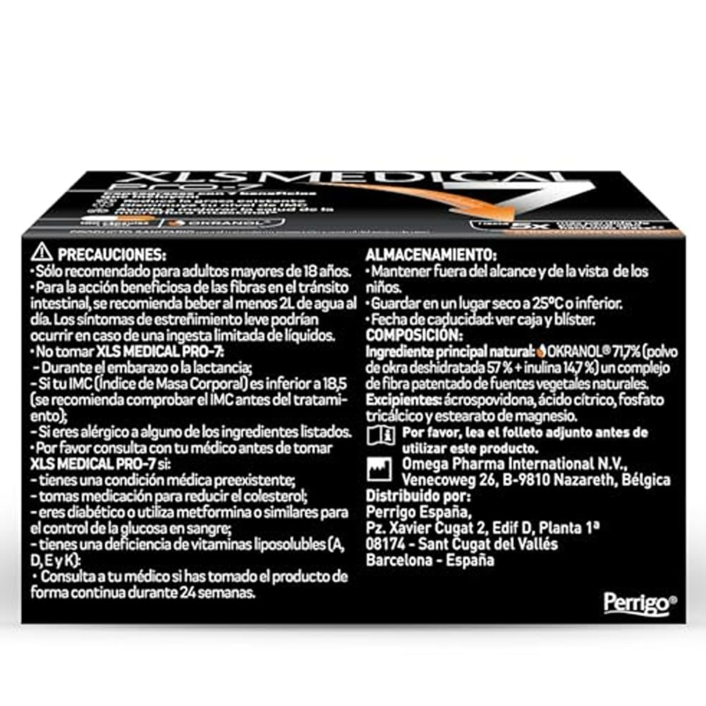 XLS Medical Pro7 Pack 1 mes de tratamiento (180 comprimidos). Origen natural. Pierde hasta 5 veces más peso que sólo haciendo dieta