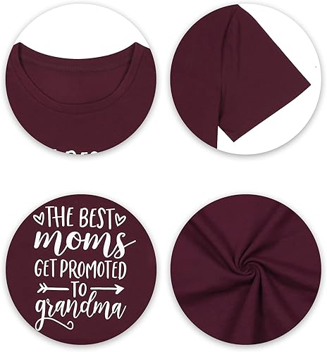 Miniatura 4 de Camiseta de manga corta para mujer, con texto en inglés "Get Promoted to Grandum", camiseta casual de regalo para abuelas