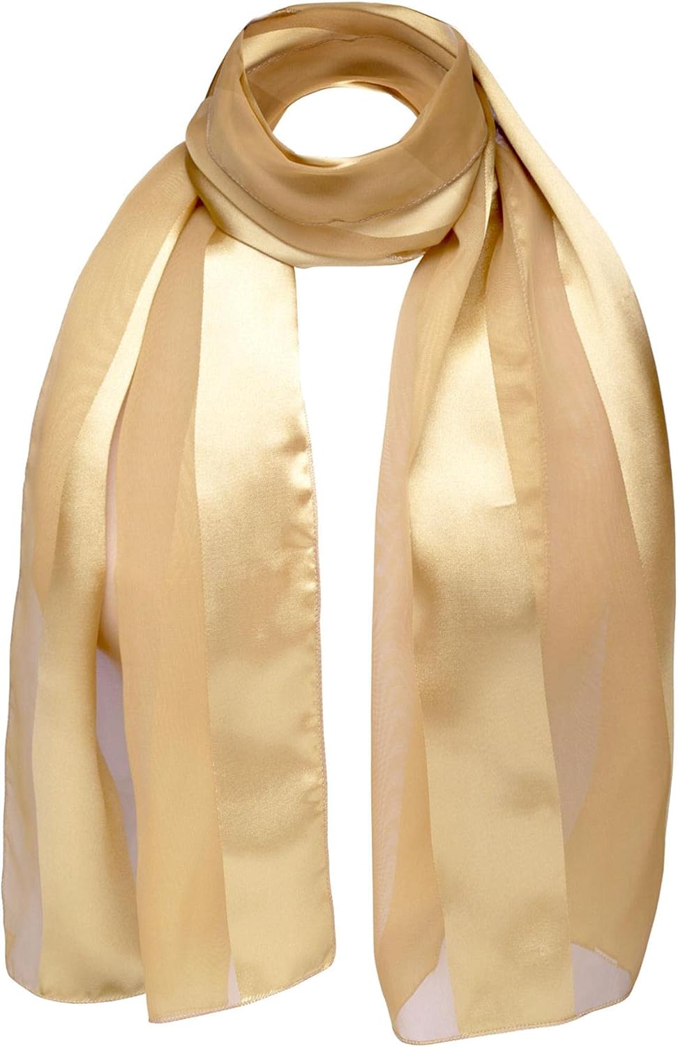 Basic Sense Shiny Satin Scarf Lightweight Silky Chiffon Solid Plain