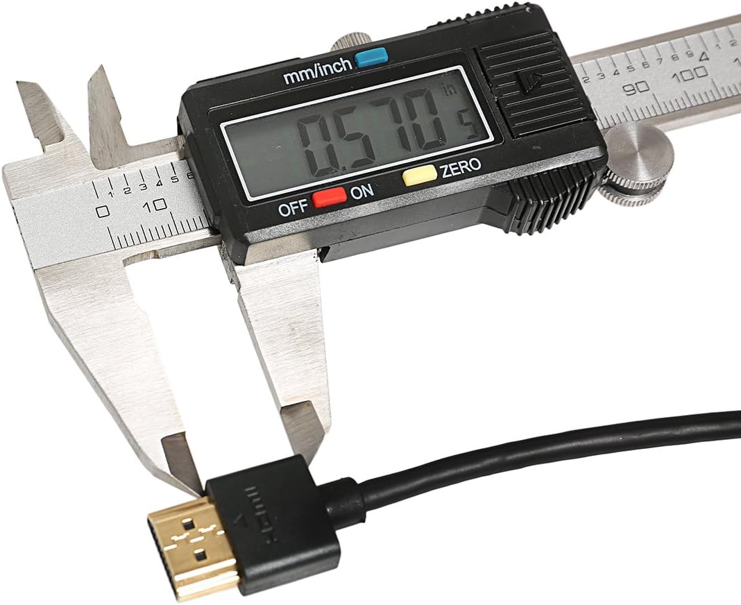 Discount Ysimda Ultra Slim Flexible Series One Port Saver 90 Degree Right- Angle A to A HDMI 2.0 High-Speed Cable, 3ft, Golded Connecter, 18G, Supports Ethernet, 3D, 4K and Audio Return,3ft