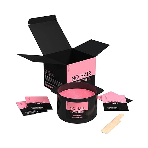 Cera dura de película rosa apta para microondas, kit de depilación sin dolor, para piel sensible, sin tiras de cera, para cara y cuerpo, sin vello