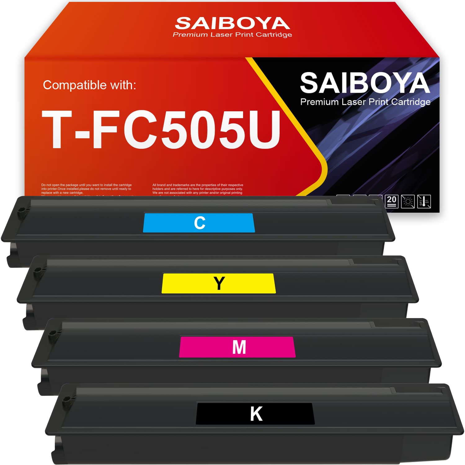 T-FC505U Toner Cartridges Remanufactured TFC505U Toner Replacement for 𝐓𝐨𝐬𝐡𝐢𝐛𝐚 T-FC505U-K T-FC505U-C T-FC505U-M T-FC505U-Y Work With Toshiba E-Studio 2505AC 3005AC 3505AC 4505AC 5005AC Printer