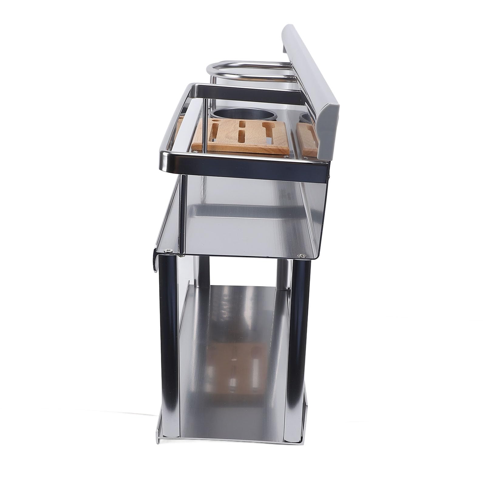 Organisateur de Cuisine Mural, Support pour Baguettes et Lames en Bois et Alliage d'aluminium avec Plusieurs Options de Rangement, Idéal pour Spatule, Cuillère, Couteau et Ustensile