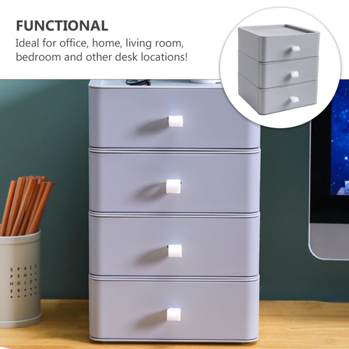 CANIGHT Mehrschichtiger Schreibtisch Organizer mit Ausziehbaren Moderner Aufbewahrungsbox aus Kompakte Ablage für Büro Wohnzimmer Schlafzimmer als Schreibtischzubehör