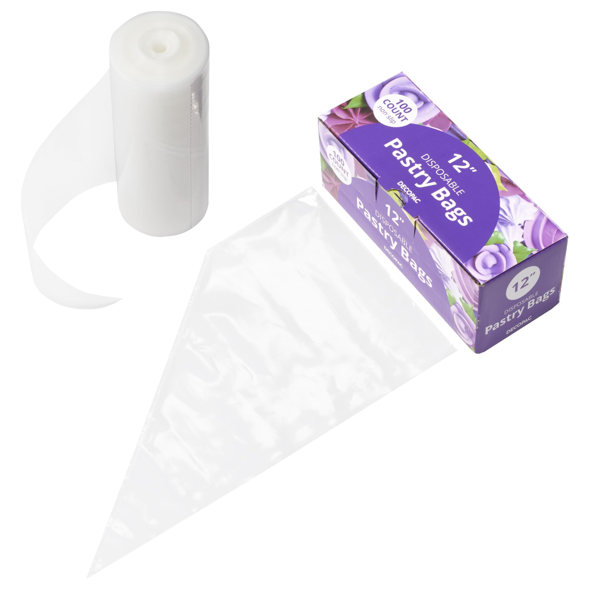 DecoPac 13590 Disposable Pastry Bag 100 Count Spritzbeutel, Kunststoff, Transparent