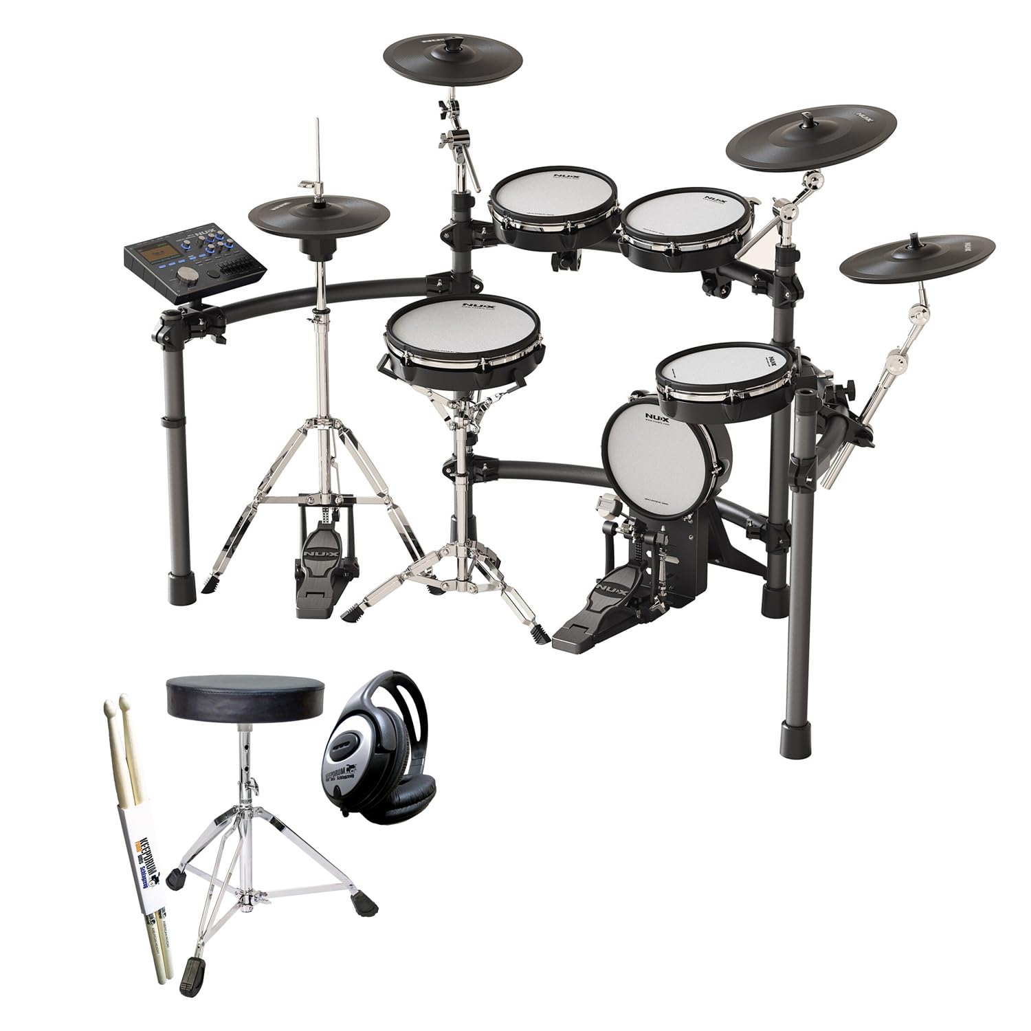 Nux DM-8 E-Dum elektronisches Schlagzeug Drumset + keepdrum Zubehör-Set