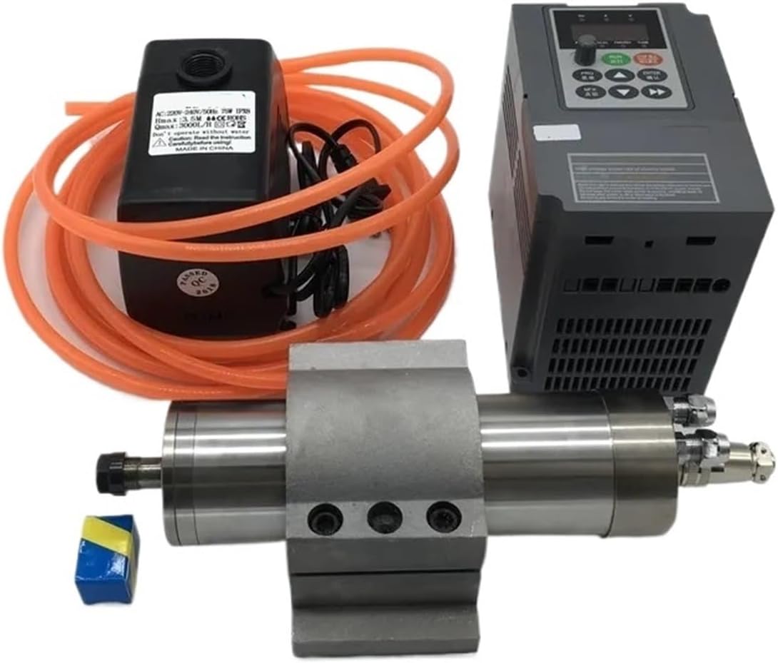 5.5KW 220v ER25 24000rpm 125mm water-cooled spindle motor + 5.5kw VFD + 75W water pump kit