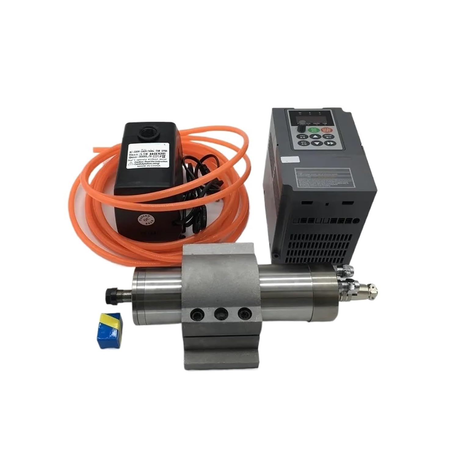 5.5KW 220v ER25 24000rpm 125mm Water-Cooled Spindle Motor + 5.5kw VFD + 75W Water Pump kit