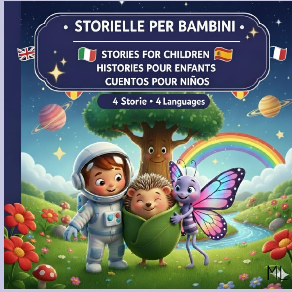 STORIE MAGICHE IN 4 LINGUE: Racconti per bambini in Italiano, Inglese, Francese e Spagnolo con dizionari illustrati per imparare giocando. (Crescere Bambini Multilingue)