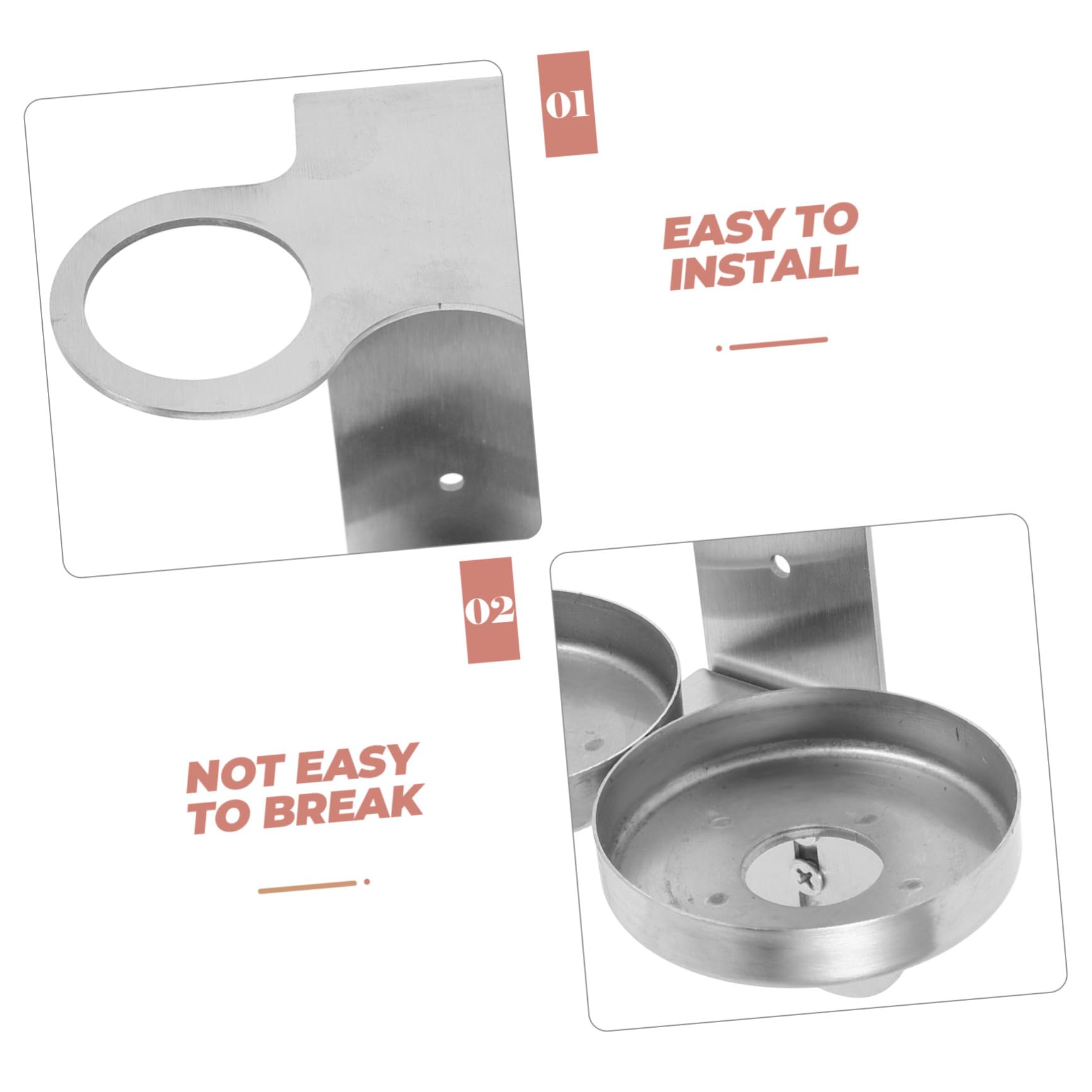 Mipcase Soporte Dispensador De Jabón Jabonera De Pared Acero Inoxidable Doble para Champú Gel Ducha Baño Cocina Instalación Sin Taladro