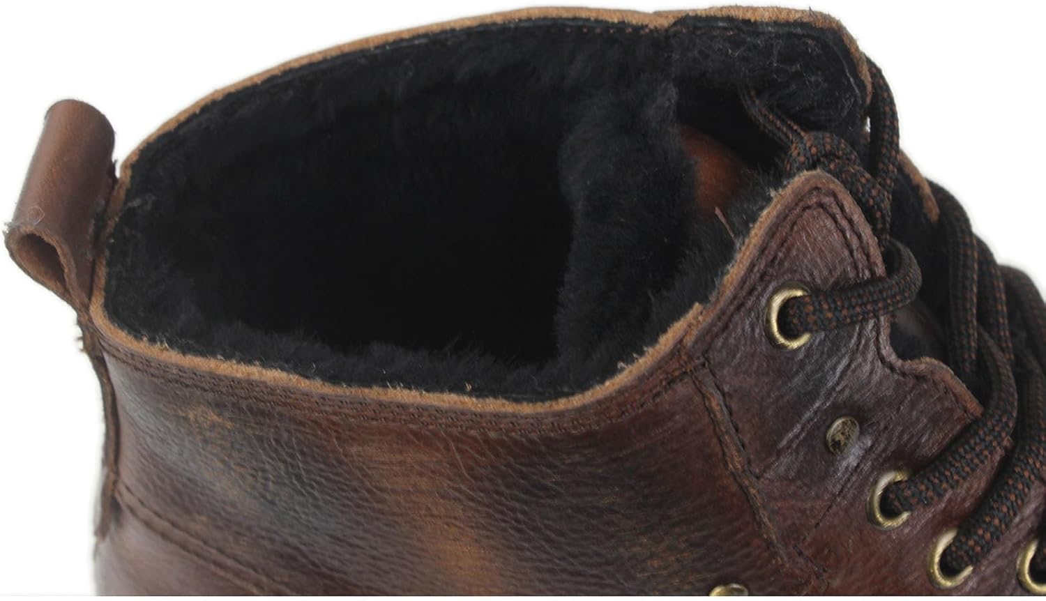 OSSTONE Moto Boots for Men Fashion lace-up Leather Chukka Boots Casual Shoes OS-6015-2-retro-brown-US-R - Image 8