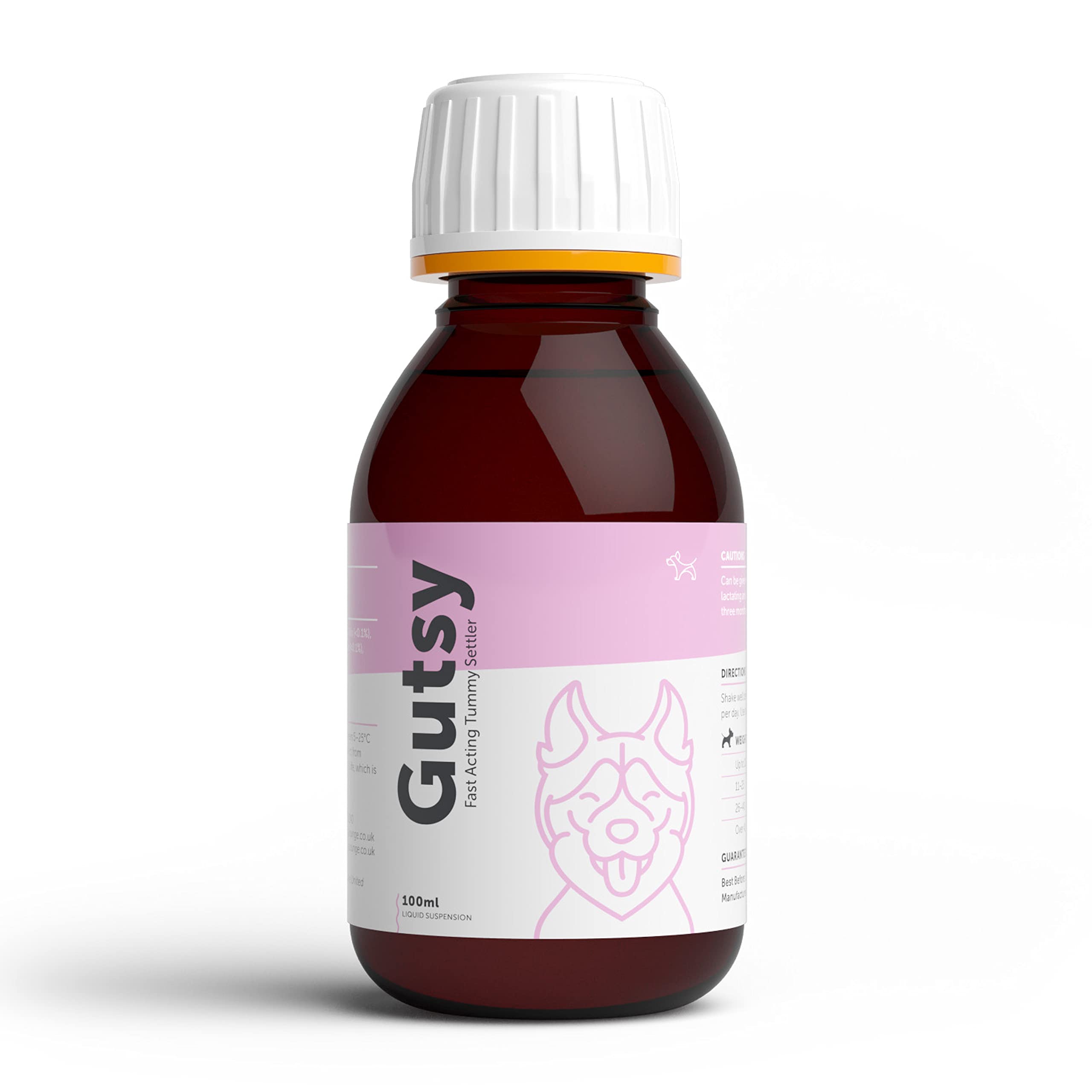 Dog's Lounge - GUTSY - Natural Fast-acting Tummy Settler for Dogs with Montmorillonite and Attapulgite Clays | Diarrhoea, Stomach Upsets, Loose Stools, and Digestive Issues Relief | UK Made | 100ml
