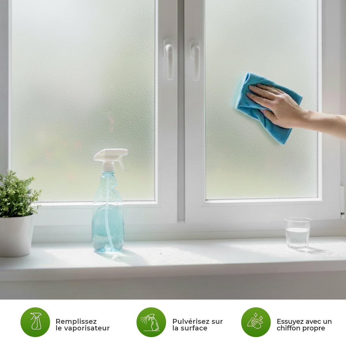 Ambiance Sticker Film Fenêtre Anti Regard Brise Vue, Uni, 45 cm x 4 m
