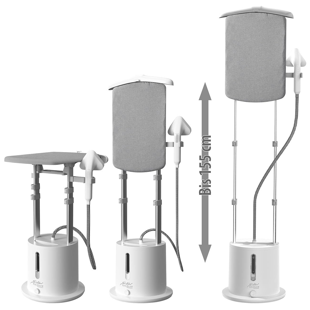 Sichler Haushaltsgeräte Dampfbügelstation: 2in1-Mini-Bügelstation und Dampfglätter mit Bügelbrett, 2.280 Watt (Bügeltisch, Dampfglätter Dampfbürsten, Bügel)