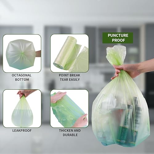 Miniatura 4 de Bolsas de basura de 13 galones de alto para cocina, 30 unidades sin perfume, bolsas de basura medianas de 50 litros para baño, hogar, dormitorio,