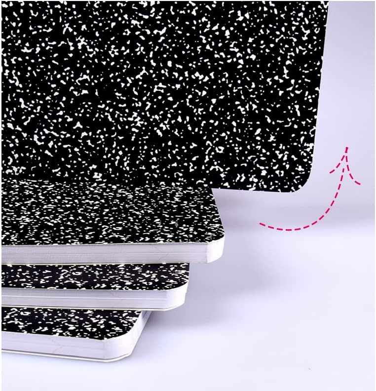 Miniatura 6 de KAISA Cuadernos de composición, rayas anchas, 9-34 x 7-12 pulgadas, cubiertas de mármol negro, bloc de notas de composición, cuadernos de 100 hojas,