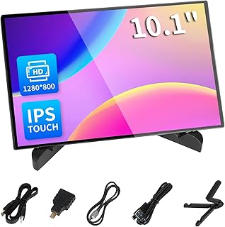 10.1inch Capacitive Touch LCD Screen for Raspberry Pi 4B 3B+ 3B 2B Zero W 0 WH Pico for Jetson Nano/PC, 1280×800 Resolution HDMI/Type-C Interface Display IPS Monitor with Aluminum Alloy Back Case