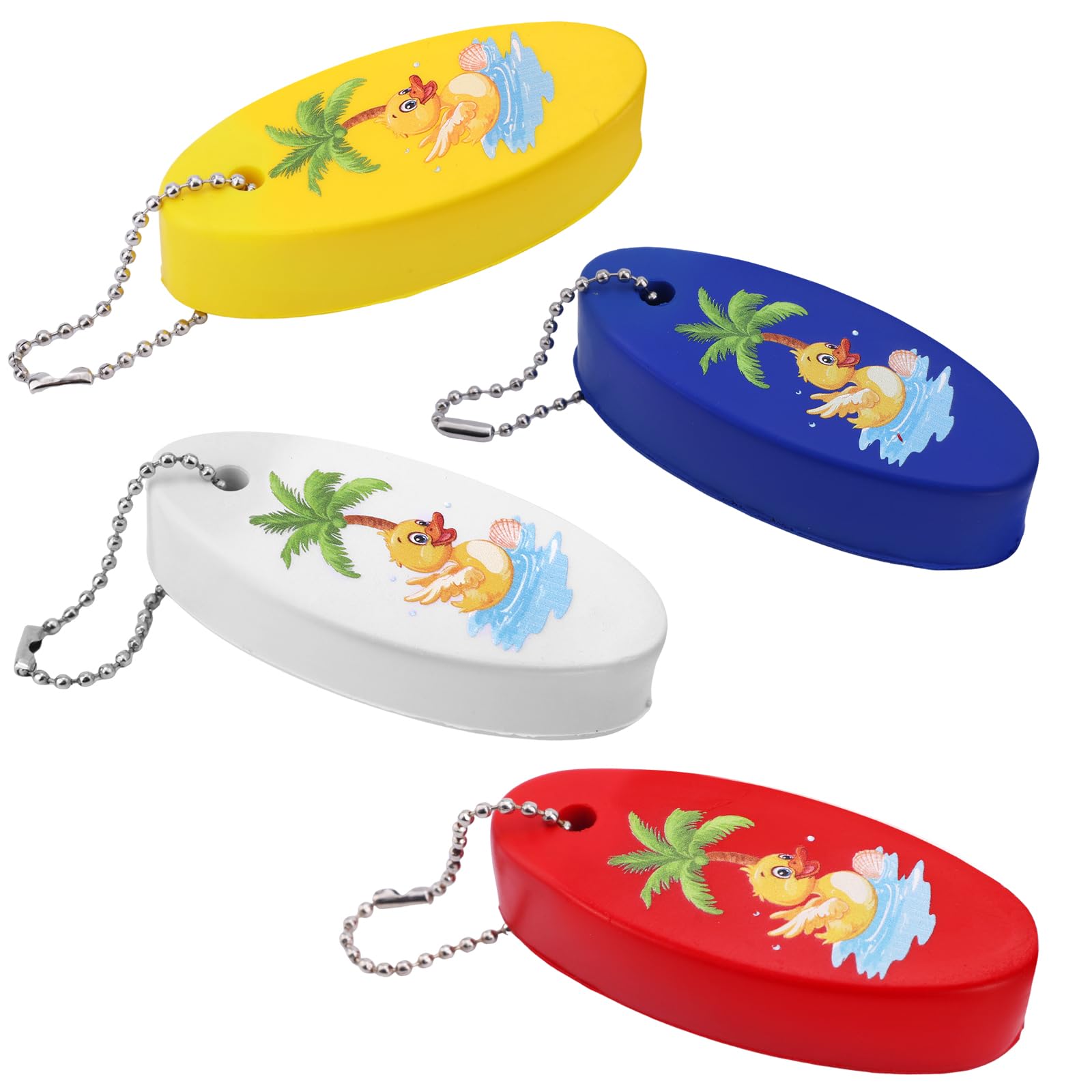 Lot De 4 Porte-clés Flottants Pour Bateau – Haute Visibilité, PU étanche, 8×3,5×1,9 Cm, Pour Pêche, Surf, Rafting