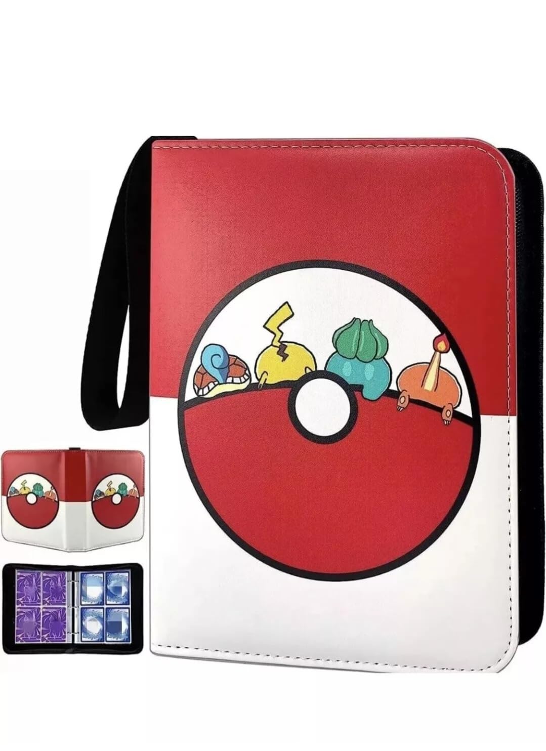 Trading Card Binder/Folder Portable Card Album, 400 Pockets, 4 Pockets Page, 50 Pages, Card Holder Collection Album PU Waterproof Pink