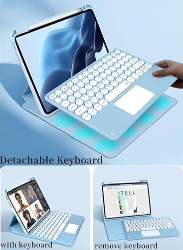 Miniatura 2 de Funda para teclado de 10 generación para iPad de 10.9 pulgadas 2022  Funda inteligente giratoria con teclado táctil desmontable para tablet  Funda