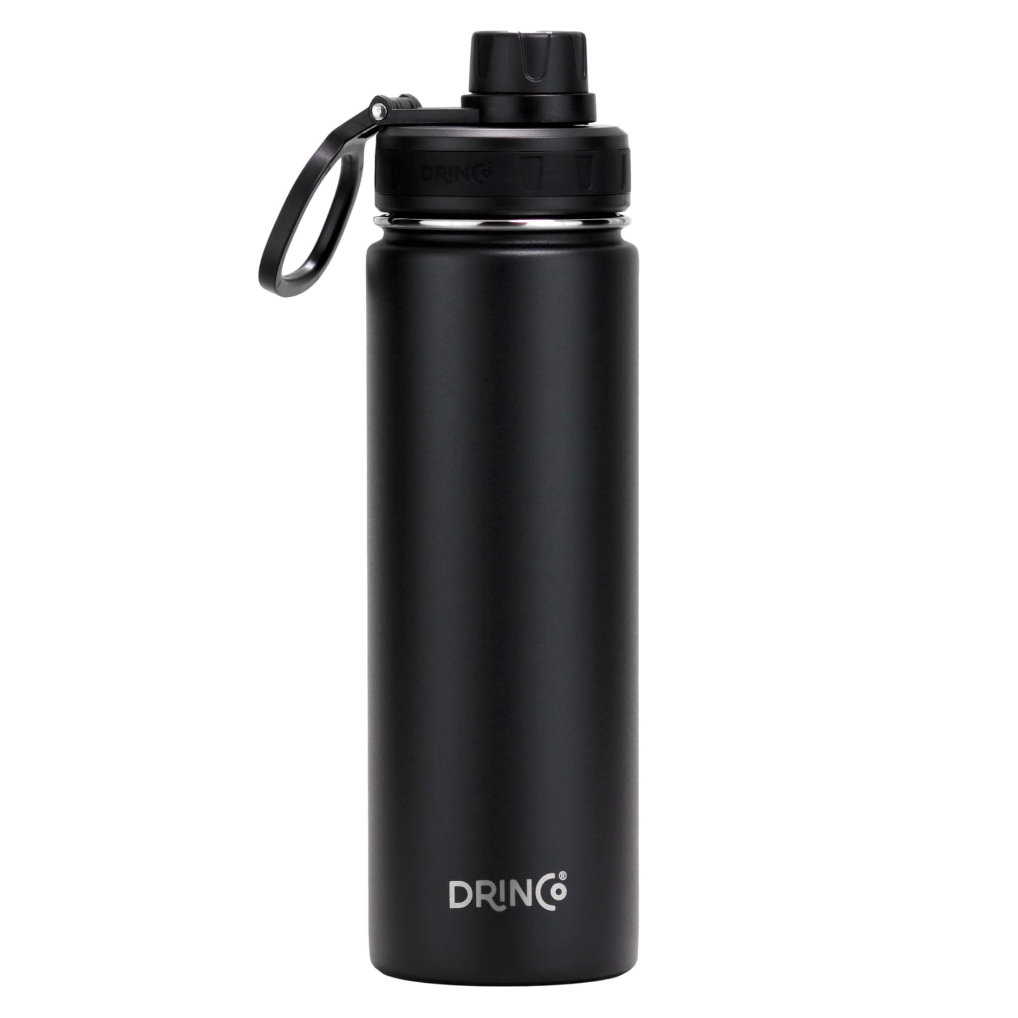 Drinco Stainless Steel Water Bottle Spout Lid Vacuum Insulated Double Wall Water Bottle Wide Mouth 22oz 12pk 22oz