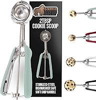 Vista 18 de GORILLA GRIP Cuchara para galletas de acero inoxidable sin BPA, cuchara #60 de 1 cucharada, mango de agarre suave, fácil liberación de alimentos