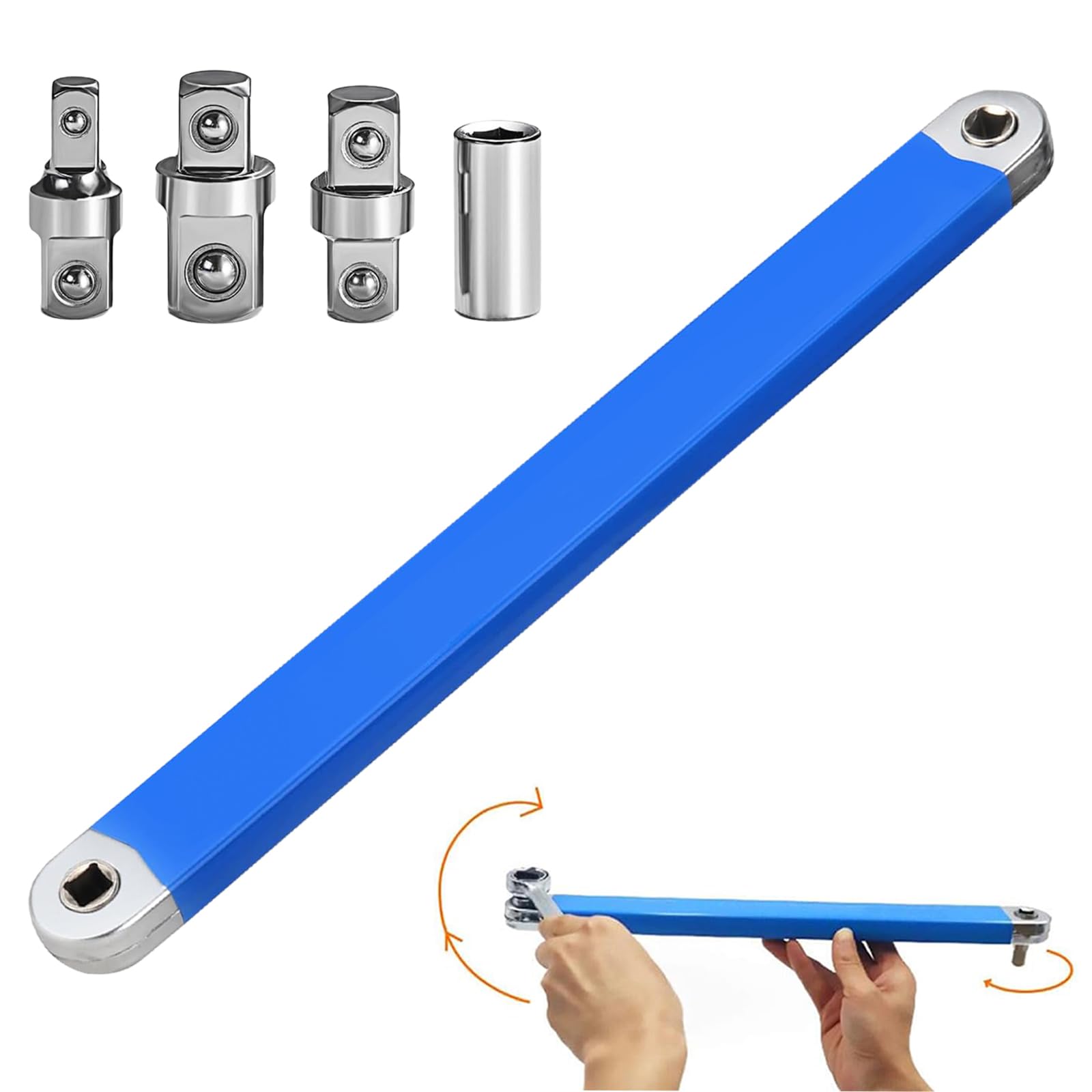 Offset Extension Wrench,Multifunctional Tight Reach Universal Combination Wrenches Set including 1/2 inch, 1/4 inch