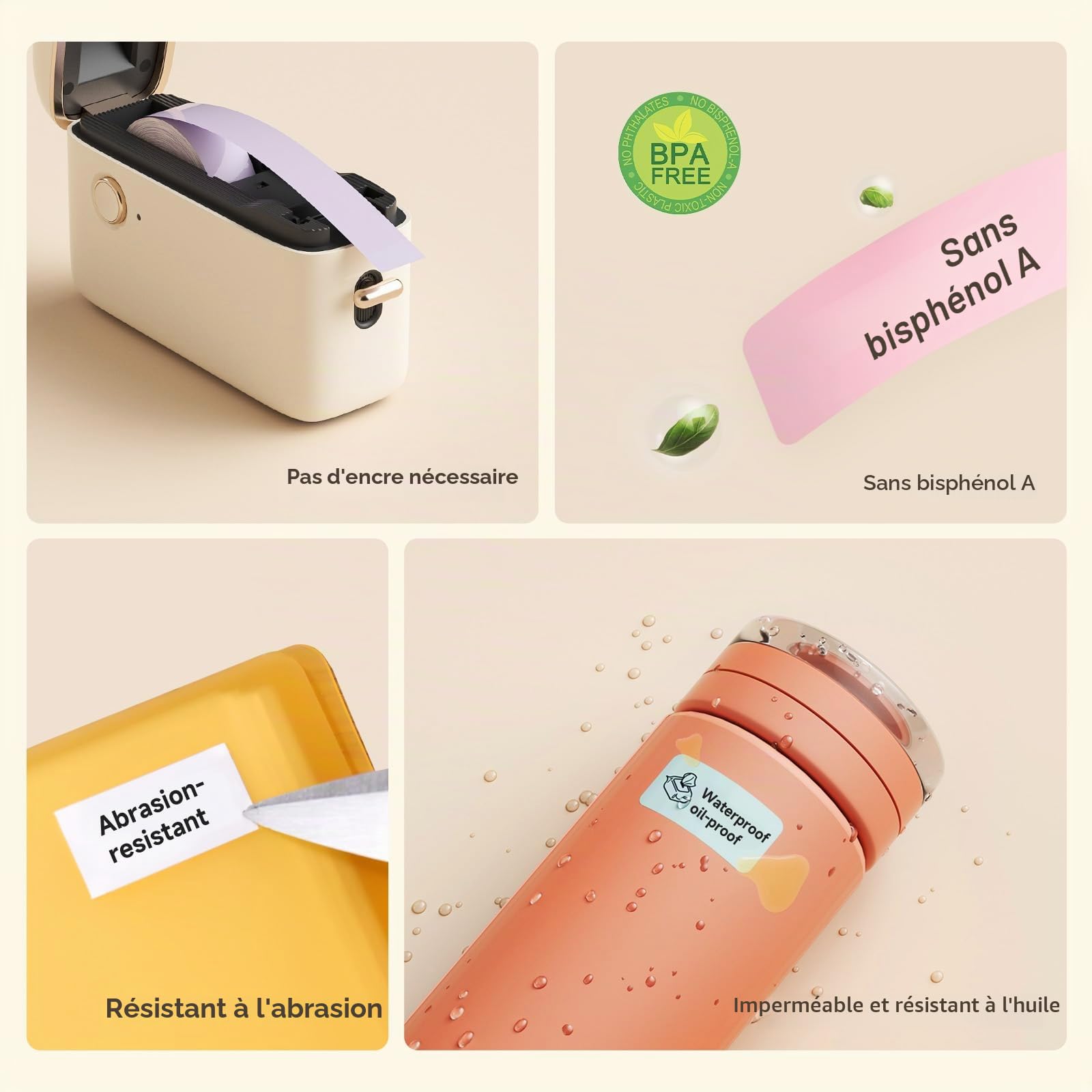 NIIMBOT H1S Étiqueteuses avec Ruban adhésif, Portable et imprimante d'étiquettes Thermiques pour la Maison, l'école et Le Bureau