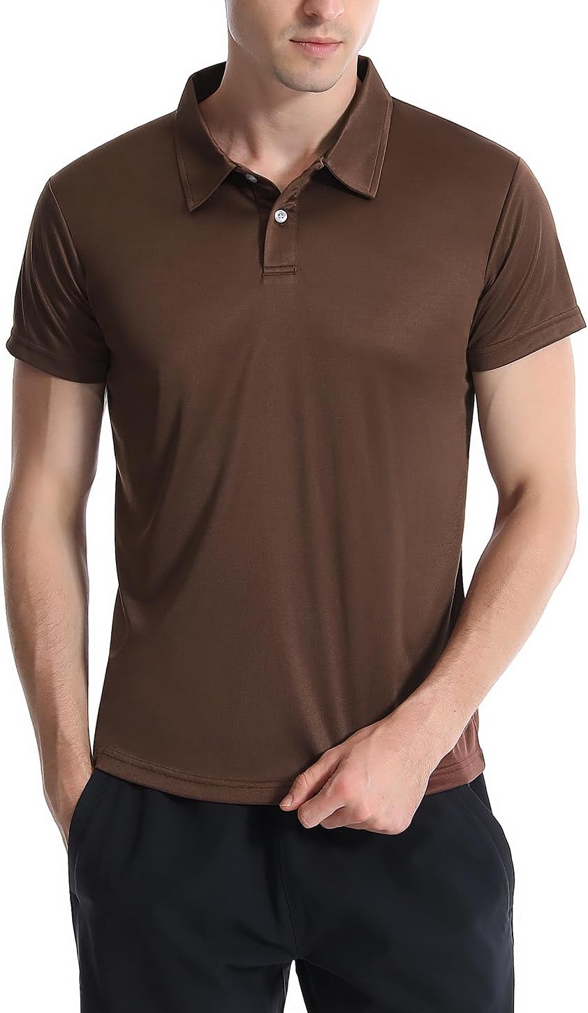 5 Pack Polo Shirts for Men Dry Fit Short Sleeve Golf T-Shirt Moisture Wicking Collared Casual Work Tops - Image 4