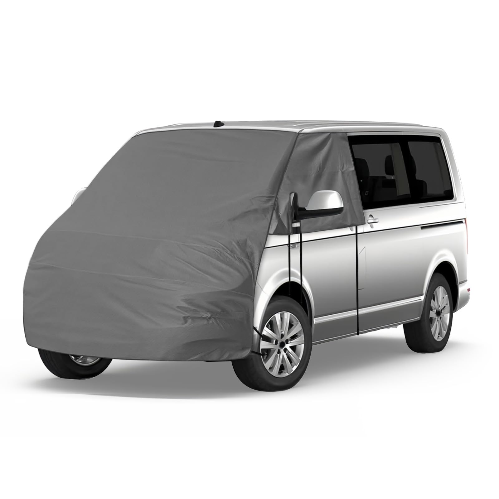 Copertura Avvolgente per Parabrezza Anteriore Sostituzione per VW T5/T6, Protezione Solare di Lusso Copertina per Disco Anteriore dell'occlusione Completa 420D (Grigio)