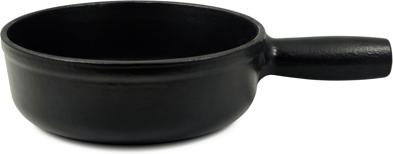 Swissmar Lugano Cast Iron Cheese Fondue Pot Replacement, 1.4 QT / 1.3 L – Compatible with Swissmar Lugano Fondue Sets – Ideal for Melting Cheese, Chocolate, & Caramel – Matte Black