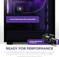 Vista 22 de NZXT H7 Flow RGB - Carcasa compacta ATX para juegos de PC de media torre - Panel frontal perforado de alto flujo de aire - Panel lateral de vidrio