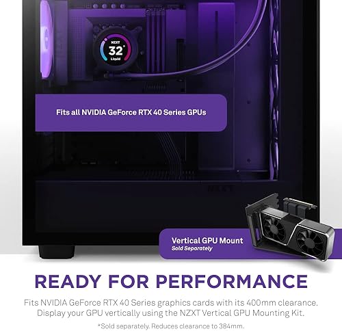Miniatura 22 de NZXT H7 Flow RGB - Carcasa compacta ATX para juegos de PC de media torre - Panel frontal perforado de alto flujo de aire - Panel lateral de vidrio