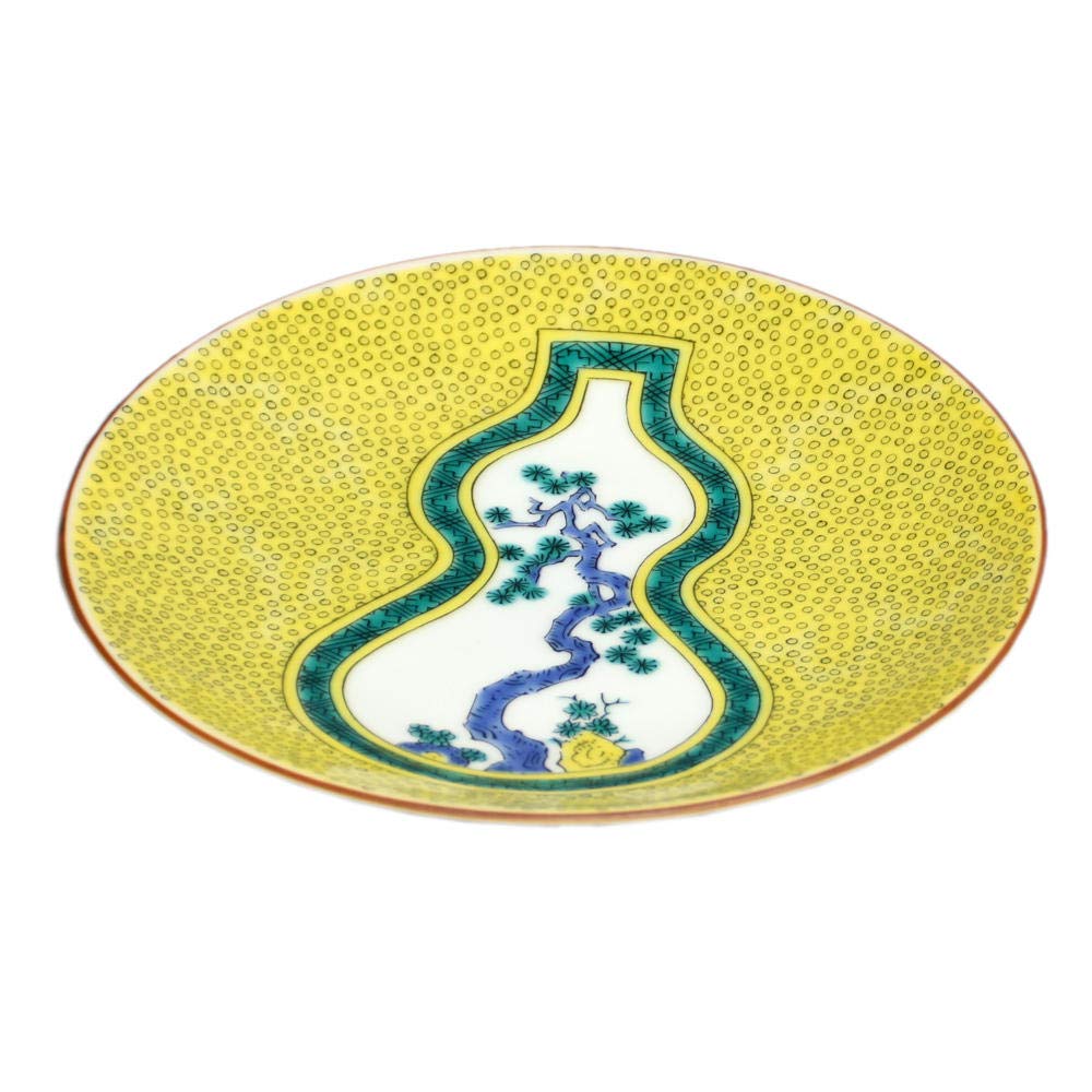 九谷焼　青郊窯　5号皿 5号皿 古九谷色絵壺花鳥図 15cm（緑）青郊窯 M.STYLE ミヤザキ