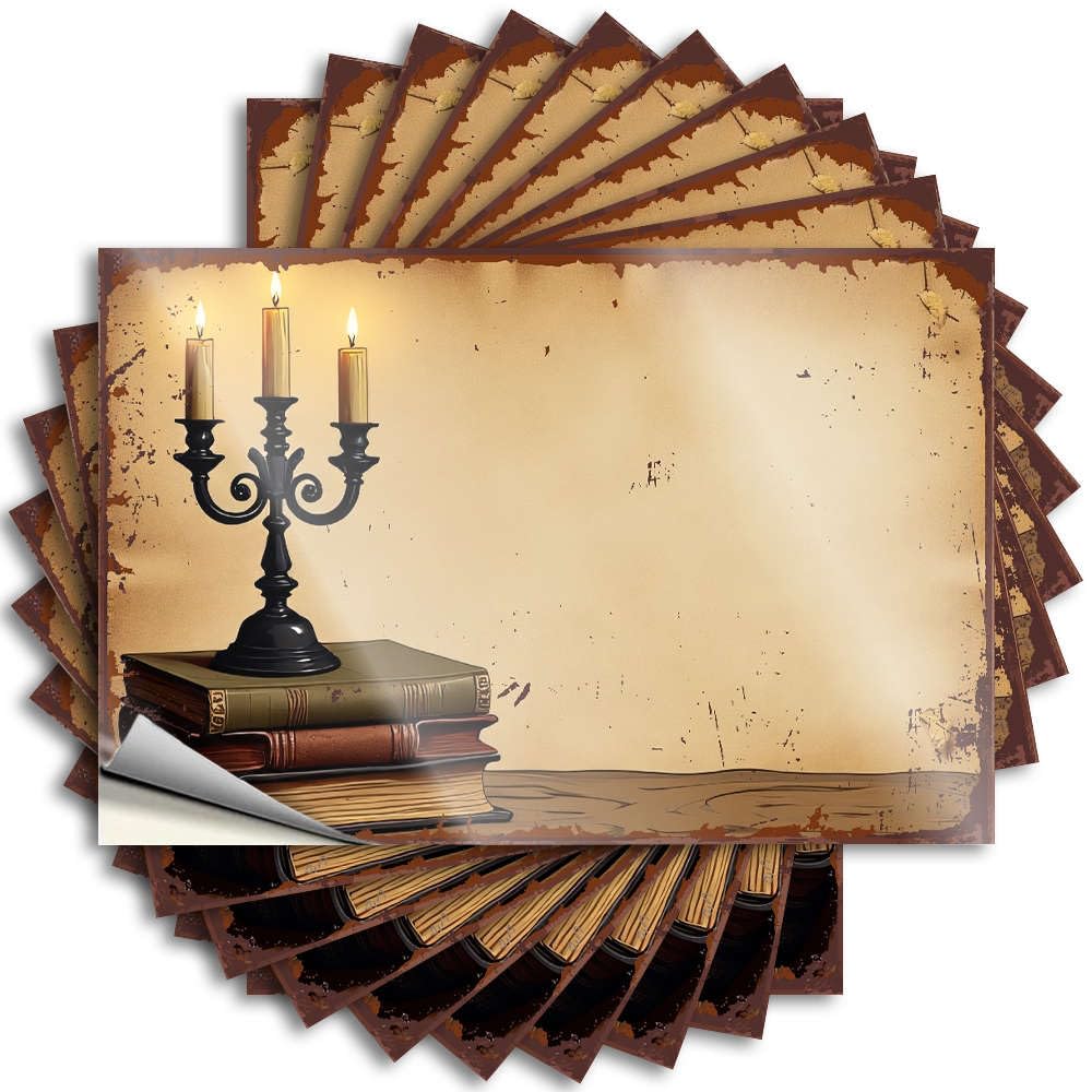 Vintage Books with Candlelight Ambiance. Hat Retro - Play Room Decorations Sticker Self Adhesive Sticker(6X9CM)
