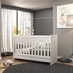 Berço 4 em 1 para Colchão 60 x 130 cm Multimóveis Evolution vira Escrivaninha Fg0541pn Branco