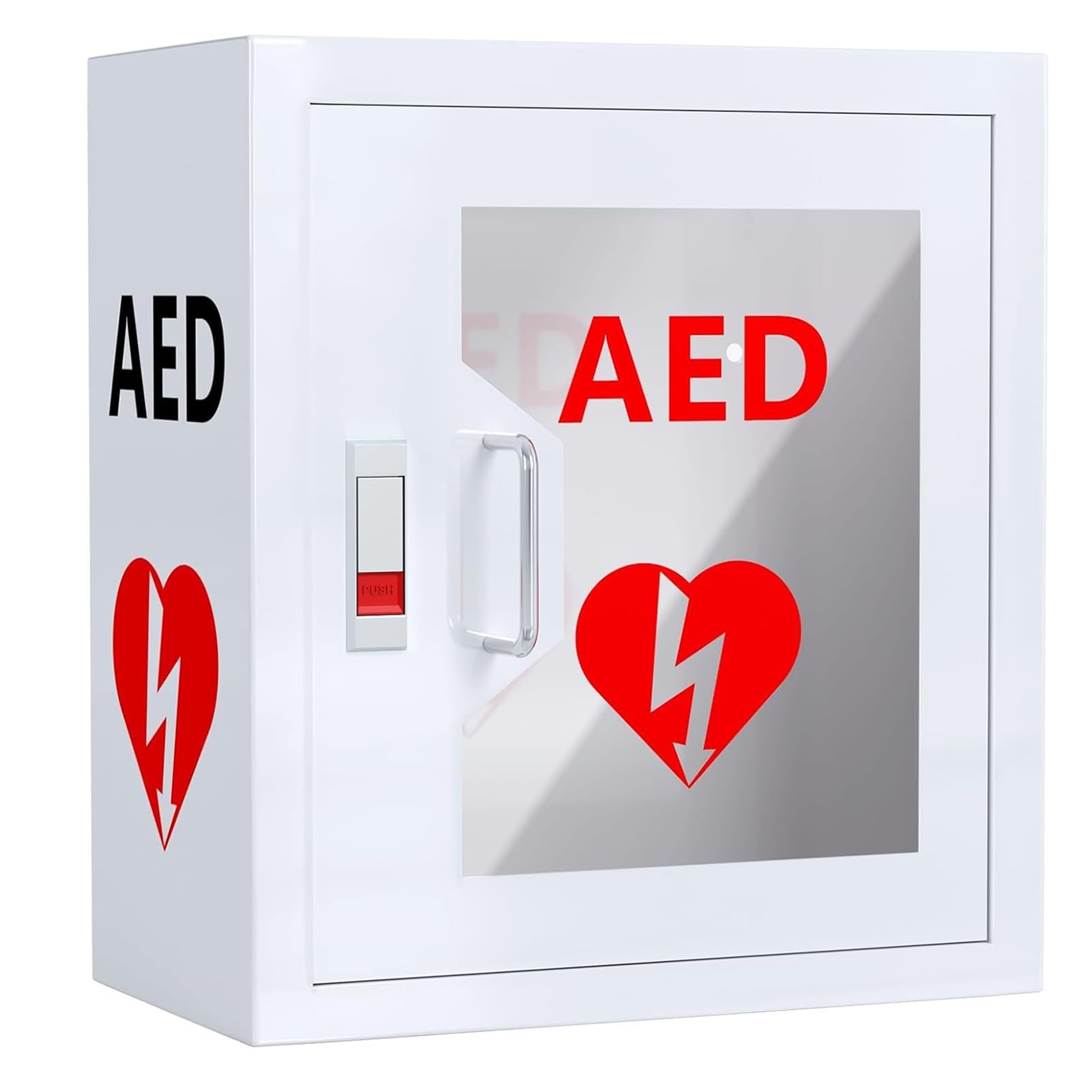 AED-Defibrillator-Schrank, AED-Defibrillator-Aufbewahrungsbox, Wandmontierter Herzdefibrillatorschrank, mit Schloss, einfach zu bedienen