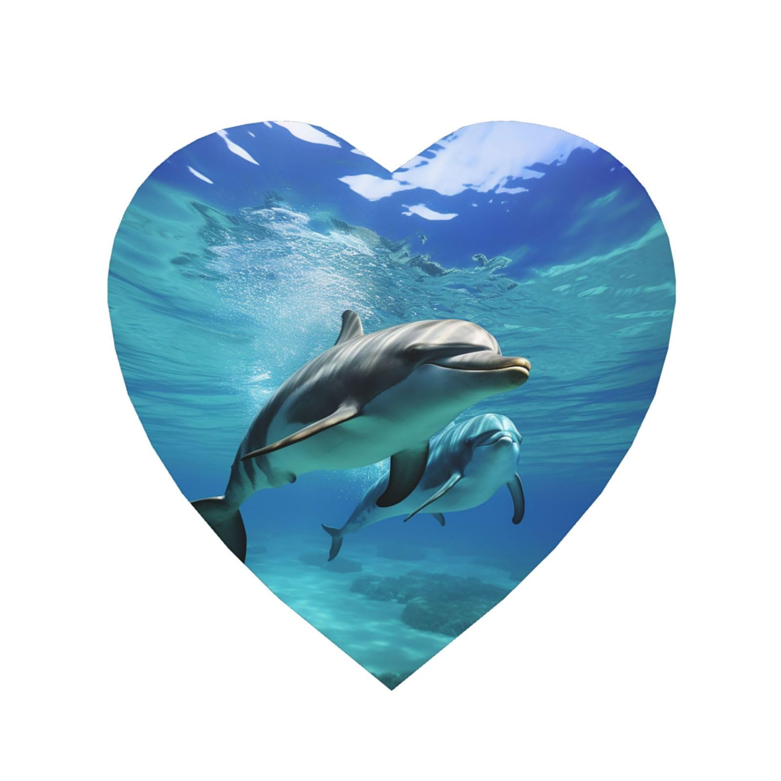 Fodpand Heart Shape Marine Dolphin Fridge Magnets, Strong Small Refrigerator Magnets Decorative Magnets For Kitchen Fridge Office Locker - Funny Magnetic Stickers Birthday Gifts
