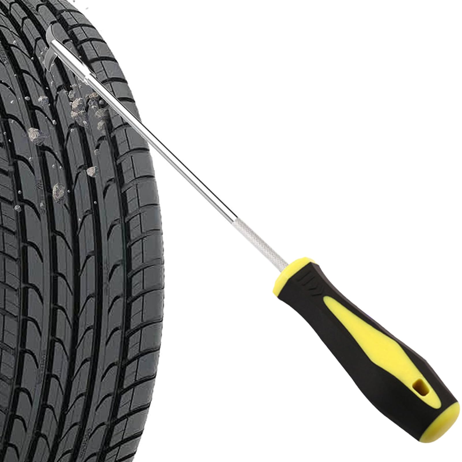 Crochet de Nettoyage des Cailloux pour Pneu - Crochet d'enlèvement des Cailloux pour Roue | Outil de Nettoyage du Gravier pour Roues d'Auto, Camion et Camping-Car, avec Fournitures