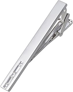 Men's Crystal Tie Clip Silver Tone Tie Bar for Gentleman Regular Necktie...