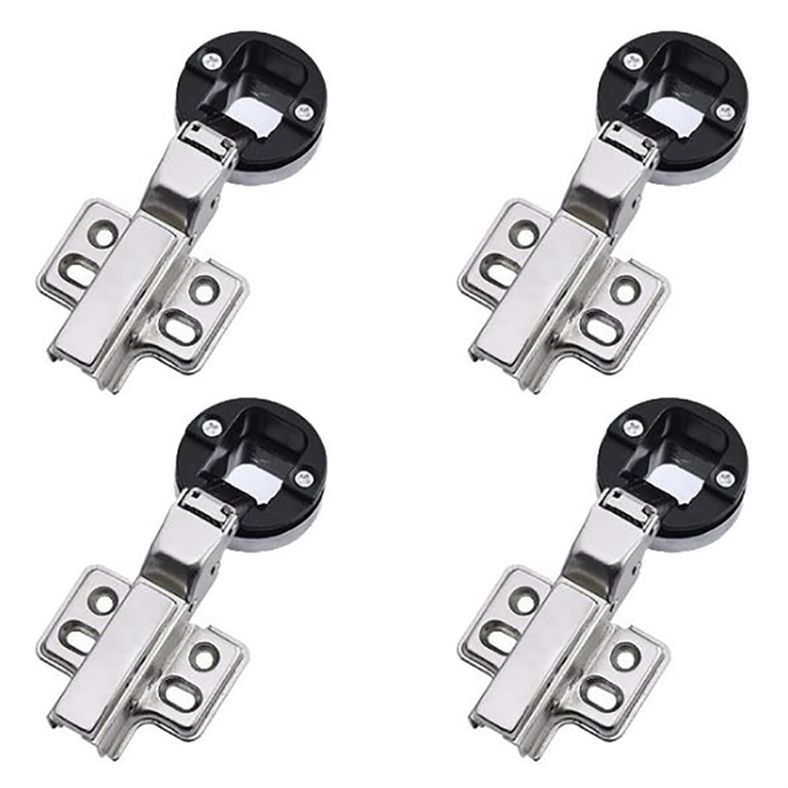 AUNANGLJSCS 4 Pieces Kitchen Cabinet Hinges, Stainless Steel Hydraulic Damping Glass Door, Suitable for Cabinets, Wardrobes, Wine, Etc(Middle-26mm)
